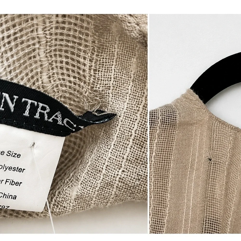 Ellen Tracy One Size Beige Metallic Open Knit Ruana Poncho Wrap Cardigan NWT